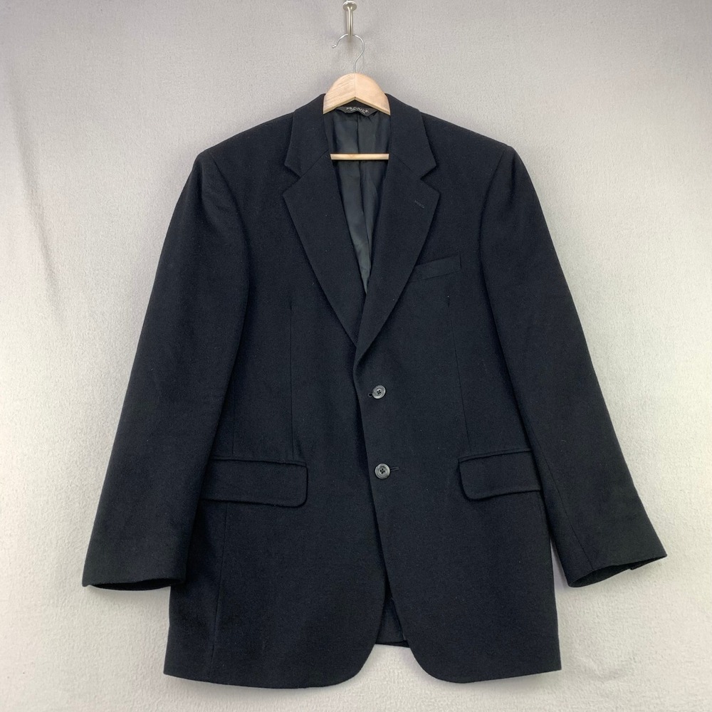 Jos. A. Bank Cashmere Blazer Jacket Mens 38R Black 2-Button Sport Coat Formal